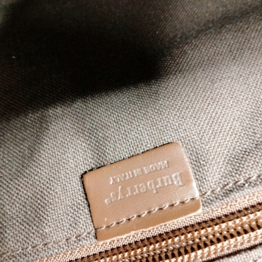 Burberry's Boston Bag Brown PVC W/Adjustable Strap - Picture 8 of 9